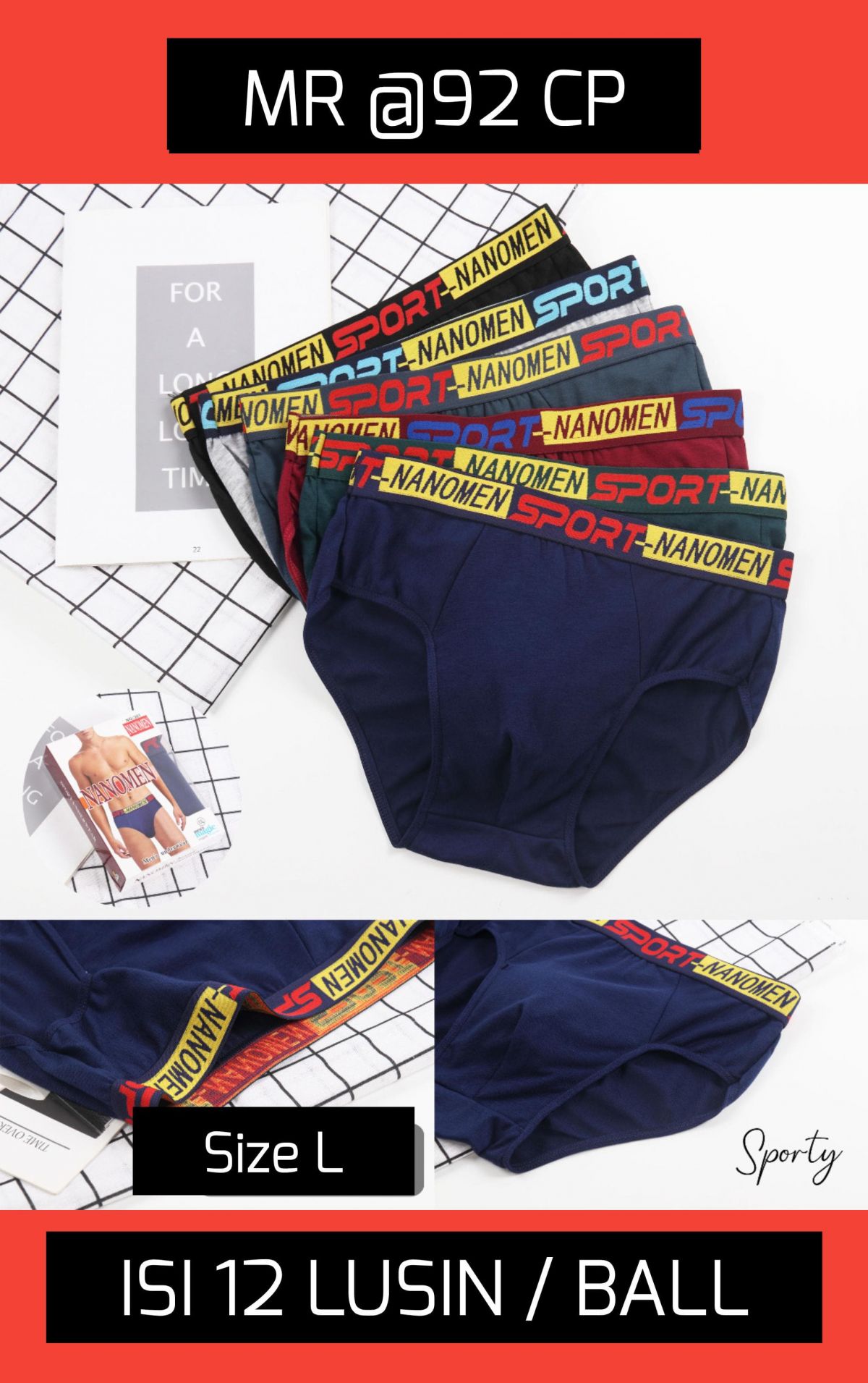 CELANA DALAM MR @92 CP SIZE L ISI 12 LUSIN