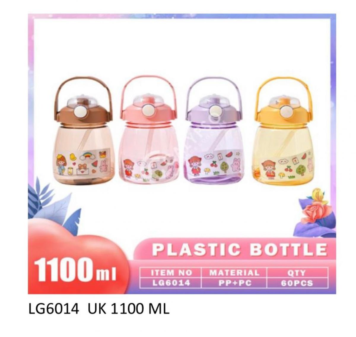 BOTOL MINUM PLASTIK UKURAN 1100 ML