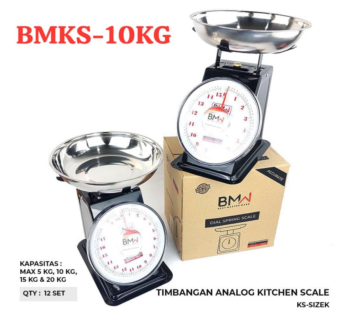 TIMBANGAN ANALOG BMKS-10KG MAX 10 KG ISI 12 SET