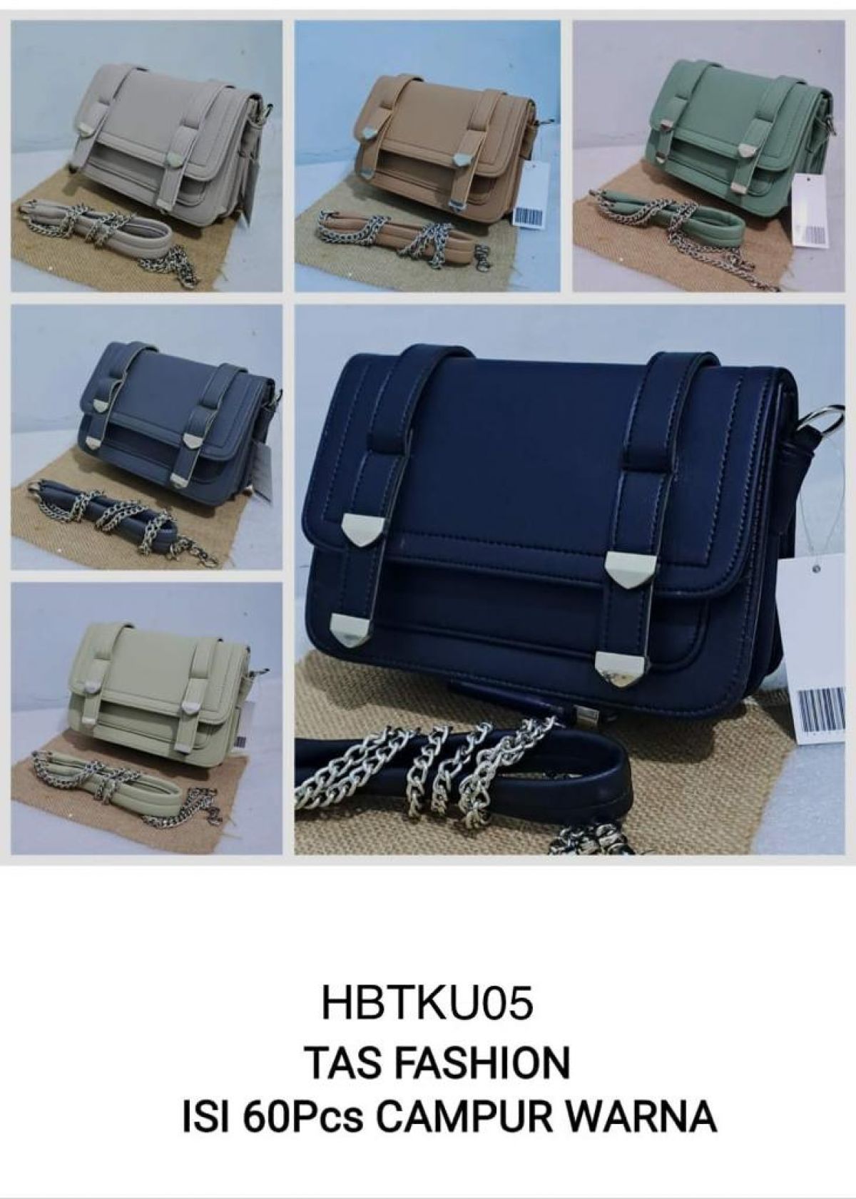 TAS FASHION HBTKU05 SIZE 20CM * 14CM * 15CM ISI 60 PCS ( CAMPUR WARNA )