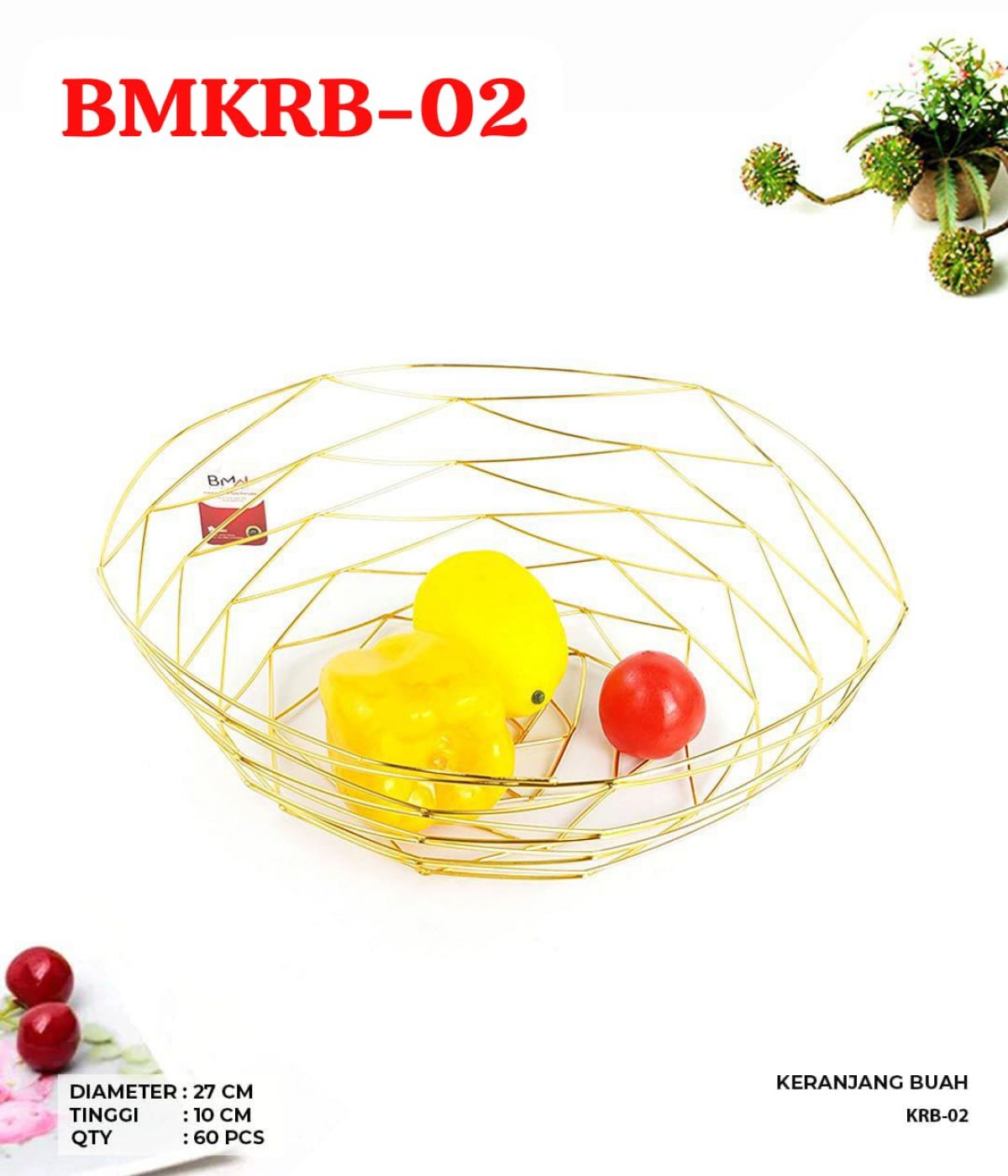 KERANJANG BUAH BMKRB-02 SIZE 27 CM TINGGI 10 CM ISI 60 PCS