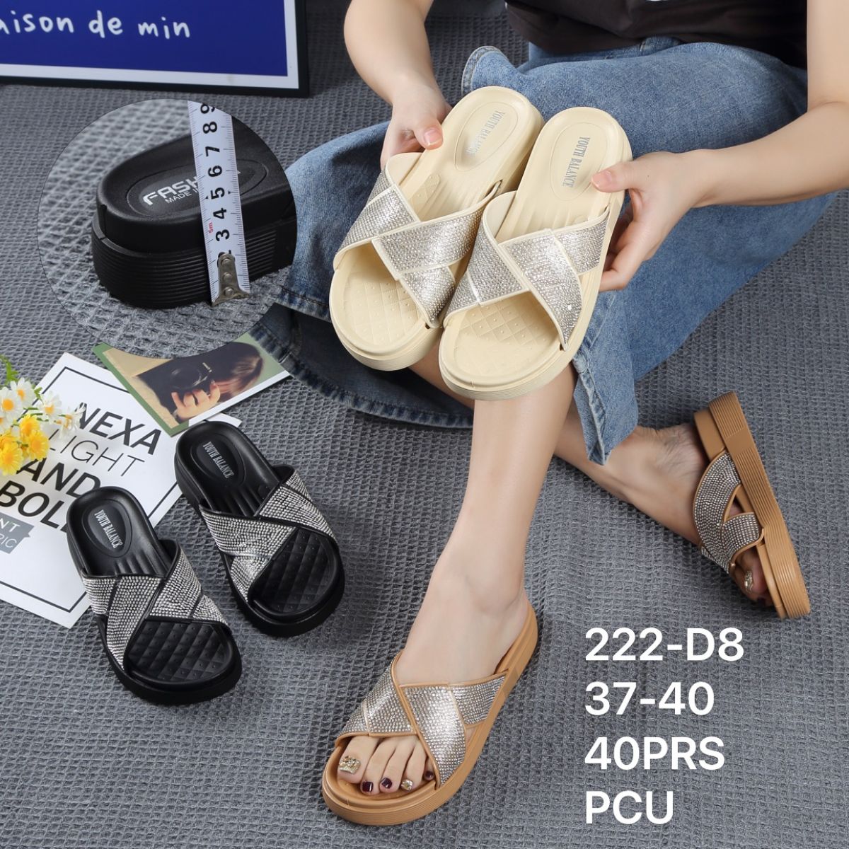 SANDAL 222-D8 SIZE 27 - 40 TINGGI 4.5 CM ISI 40 PASANG