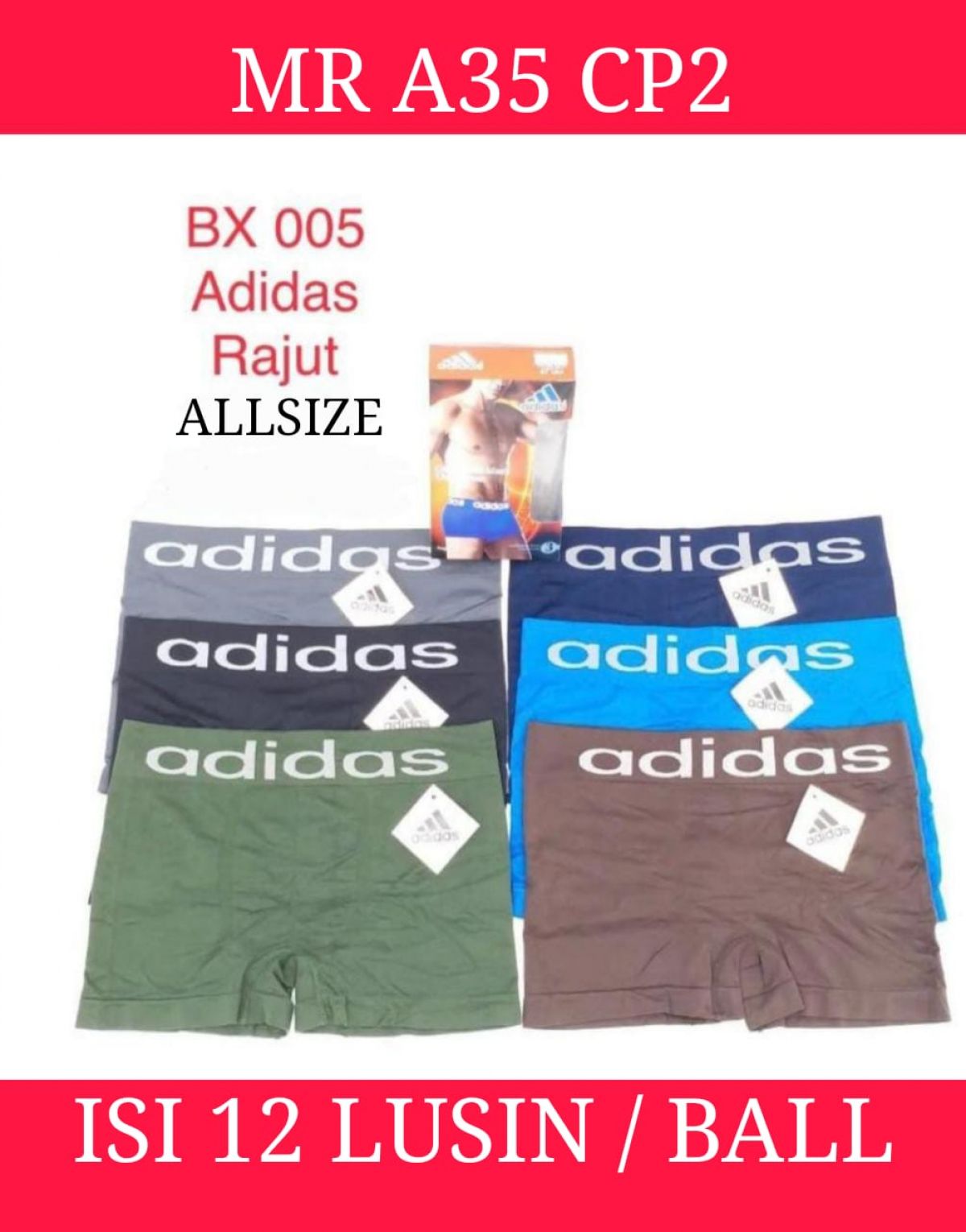 CELANA DALAM RAJUT + DUS MR A35 CP2 ALLSIZE ISI 12 LUSIN