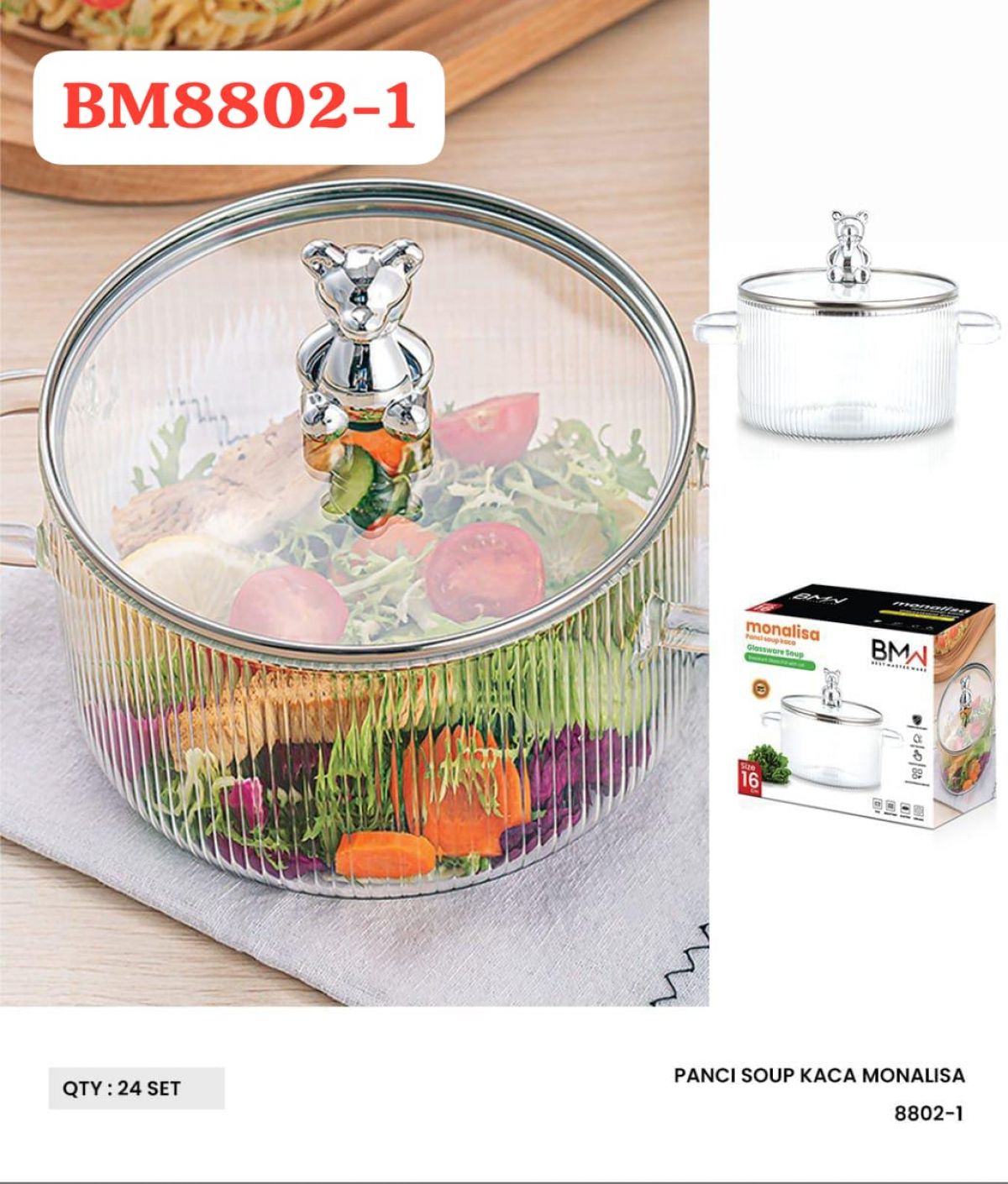 PANCI SOUP KACA MONALISA BM8802-1 ISI 24 SET