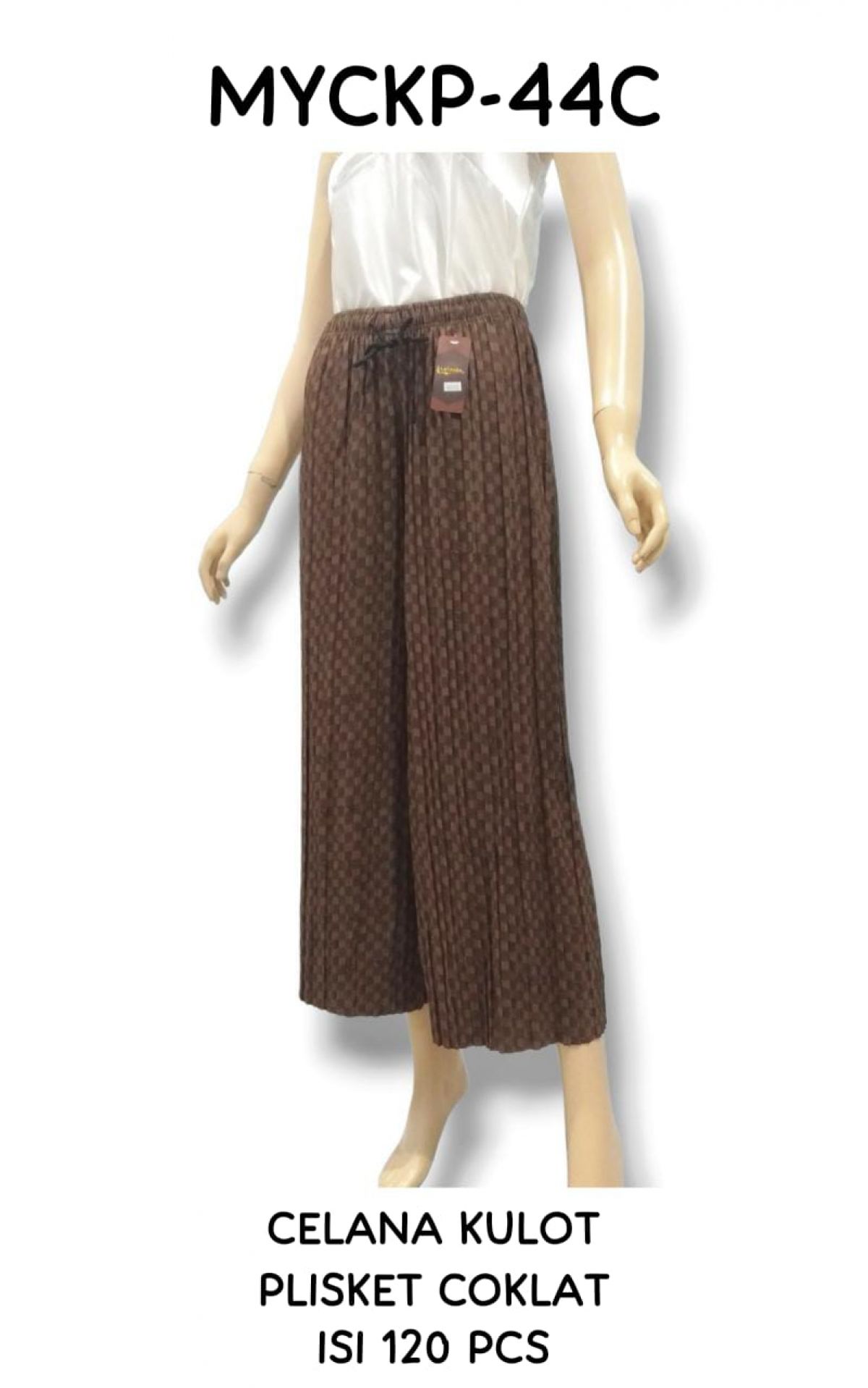 CELANA KULOT PLISKET COKLAT