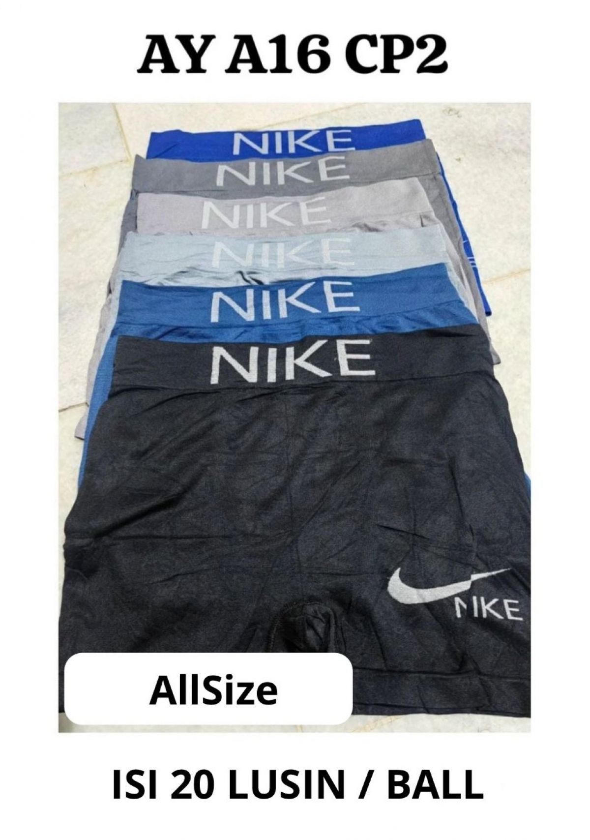 BOXER AY A16 CP2 BAHAN RAJUT ALLSIZE ISI 20 LUSIN ( TANPA DUS )