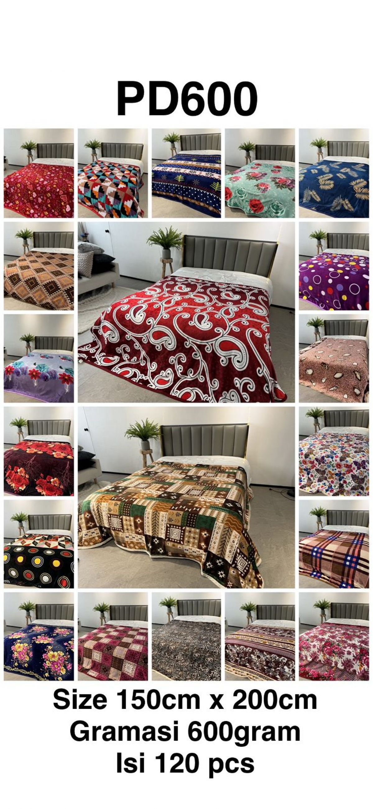 SELIMUT DEWASA PD600 SIZE 150CM * 200CM 600GR ISI 120 PCS