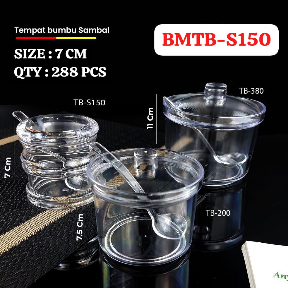 TEMPAT BUMBU SAMBAL BMTB-S150 TINGGI 7 CM ISI 288 PCS