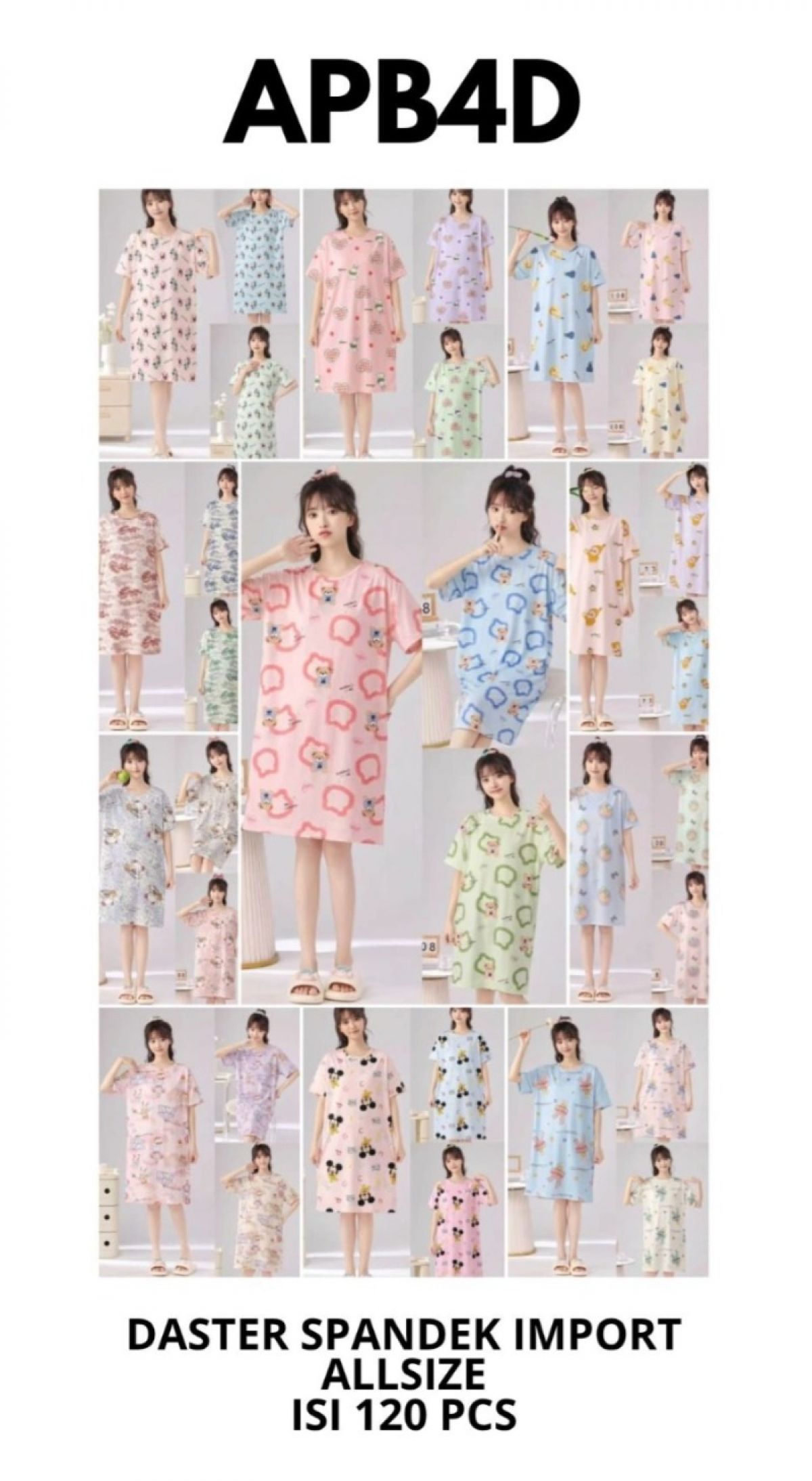 DASTER SPANDEK IMPORT APB4D ALLSIZE ISI 120 PCS