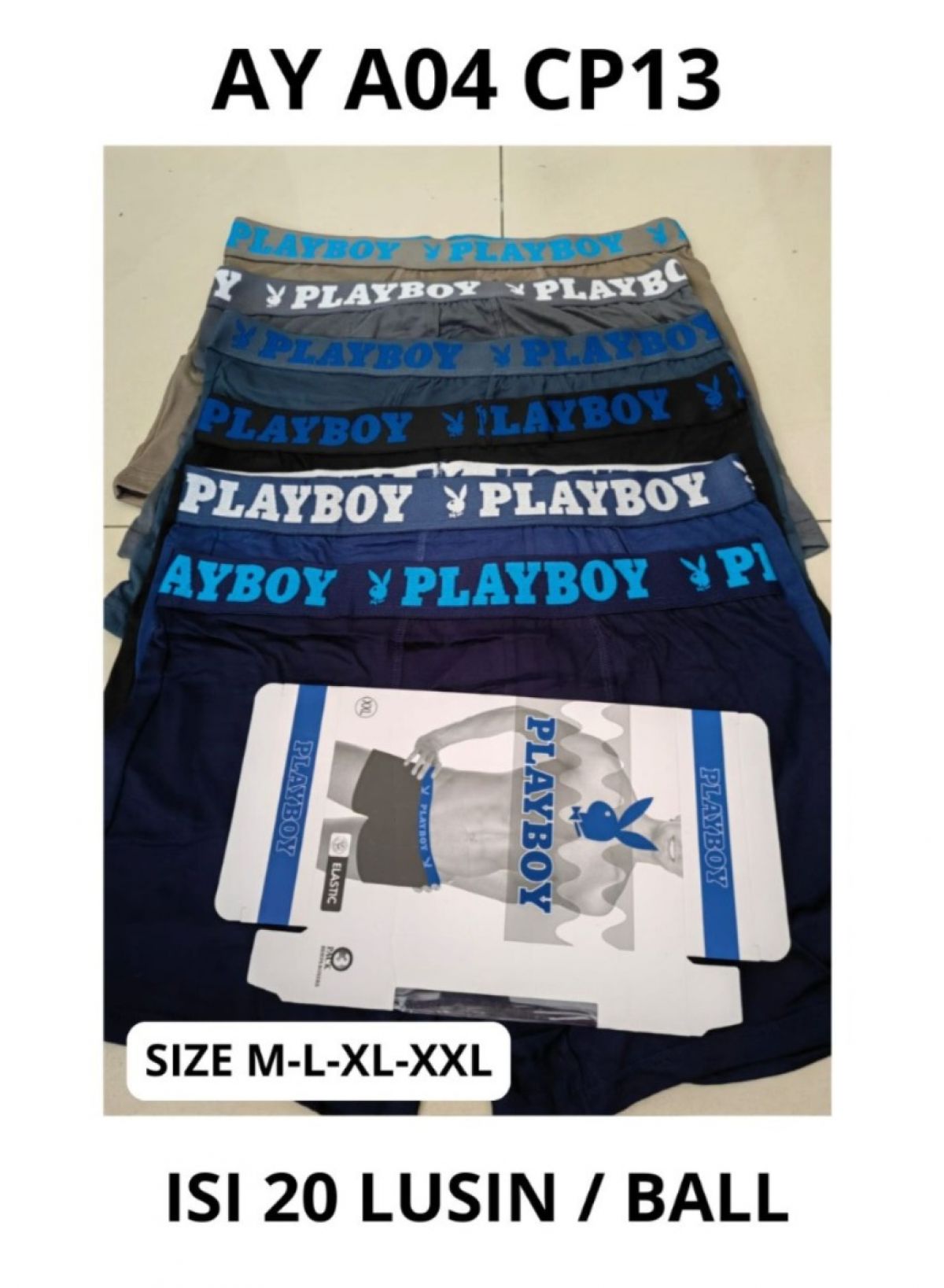 BOXER AY A04 CP13 SIZE M-L-XL-XXL ISI 20 LUSIN