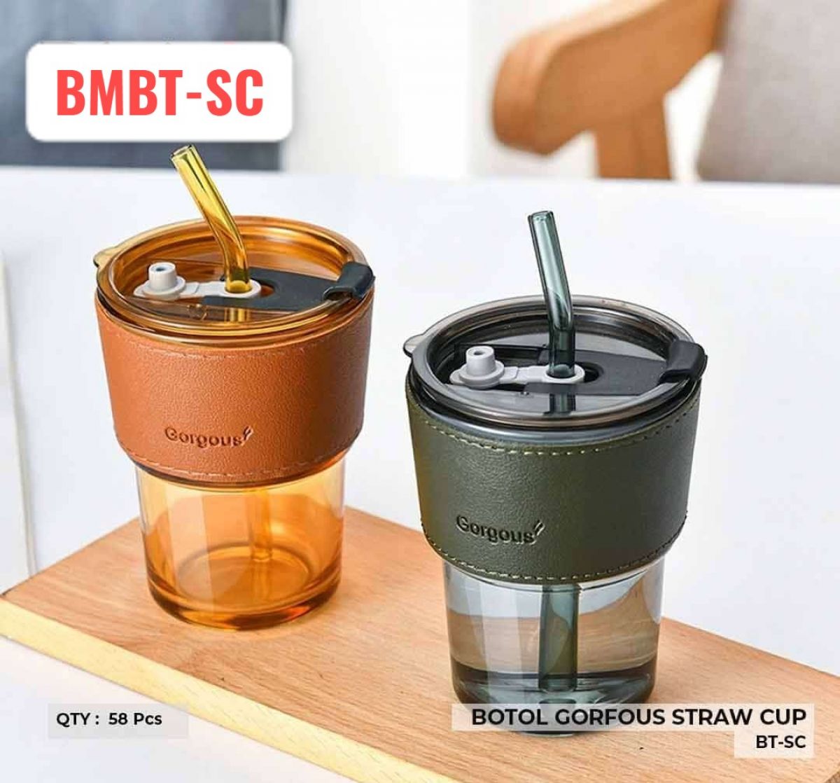BOTOL GORFOUS STRAW CUP BMBT-SC ISI 58 PCS