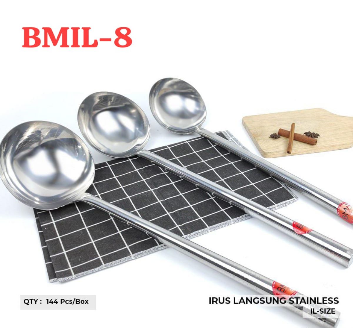 IRUS STAINLESS GAGANG LANGSUNG BMIL-8 ISI 144 PCS