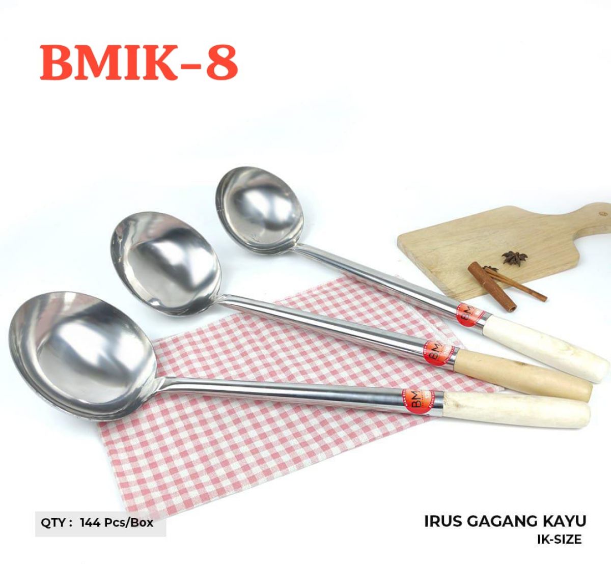 IRUS BINGHE GAGANG KAYU BMIK-8 ISI 144 PCS
