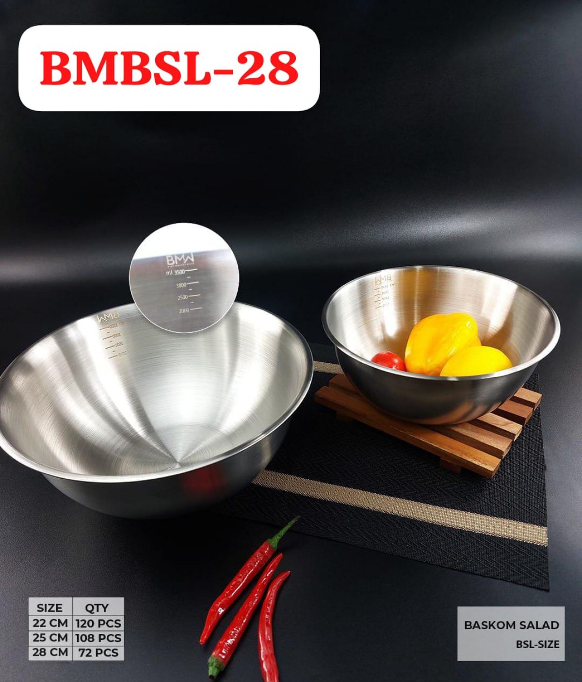 BASKOM SALAD BMBSL-28 SIZE 28 ISI 72 PCS