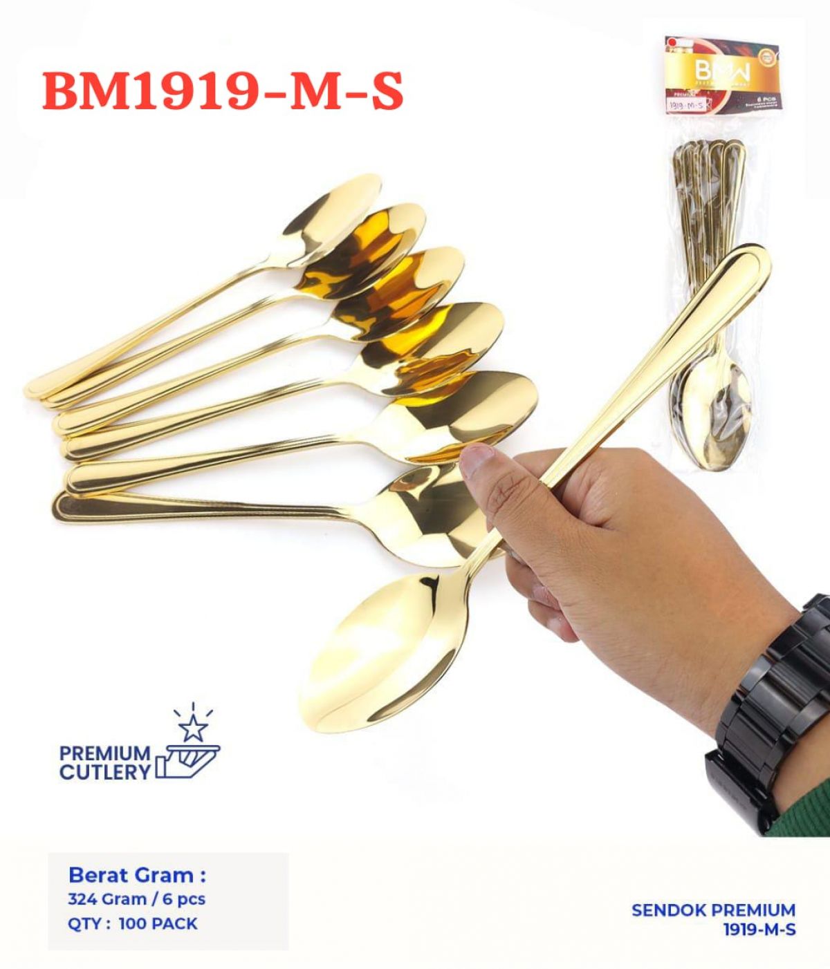 SENDOK PREMIUM BM1919-M-S ISI 100 PACK