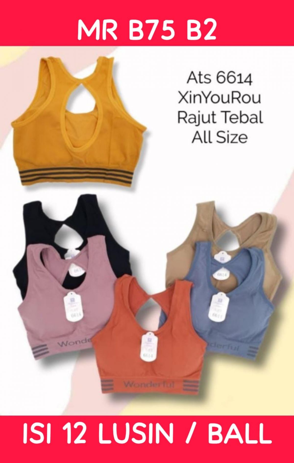 BH RAJUT TEBAL ALL SIZE MR B75 B2 ISI 12 LUSIN