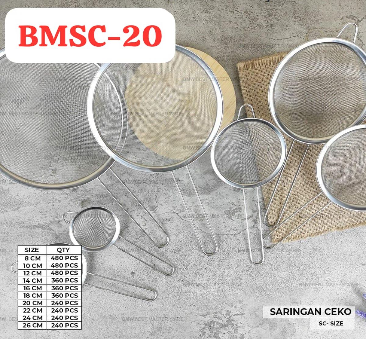 SARINGAN CEKO BMSC-20 SIZE 20 CM ISI 20 LUSIN