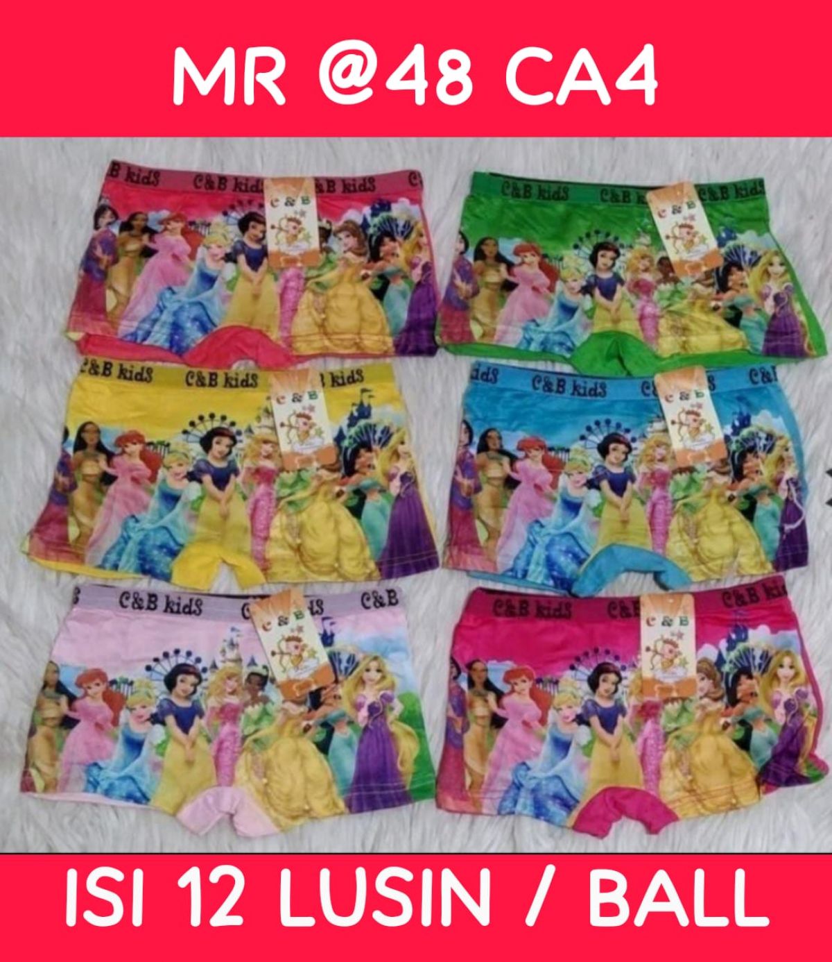 BOXER ANAK MR @48 CA4 SIZE M , L , XL ISI 12 LUSIN