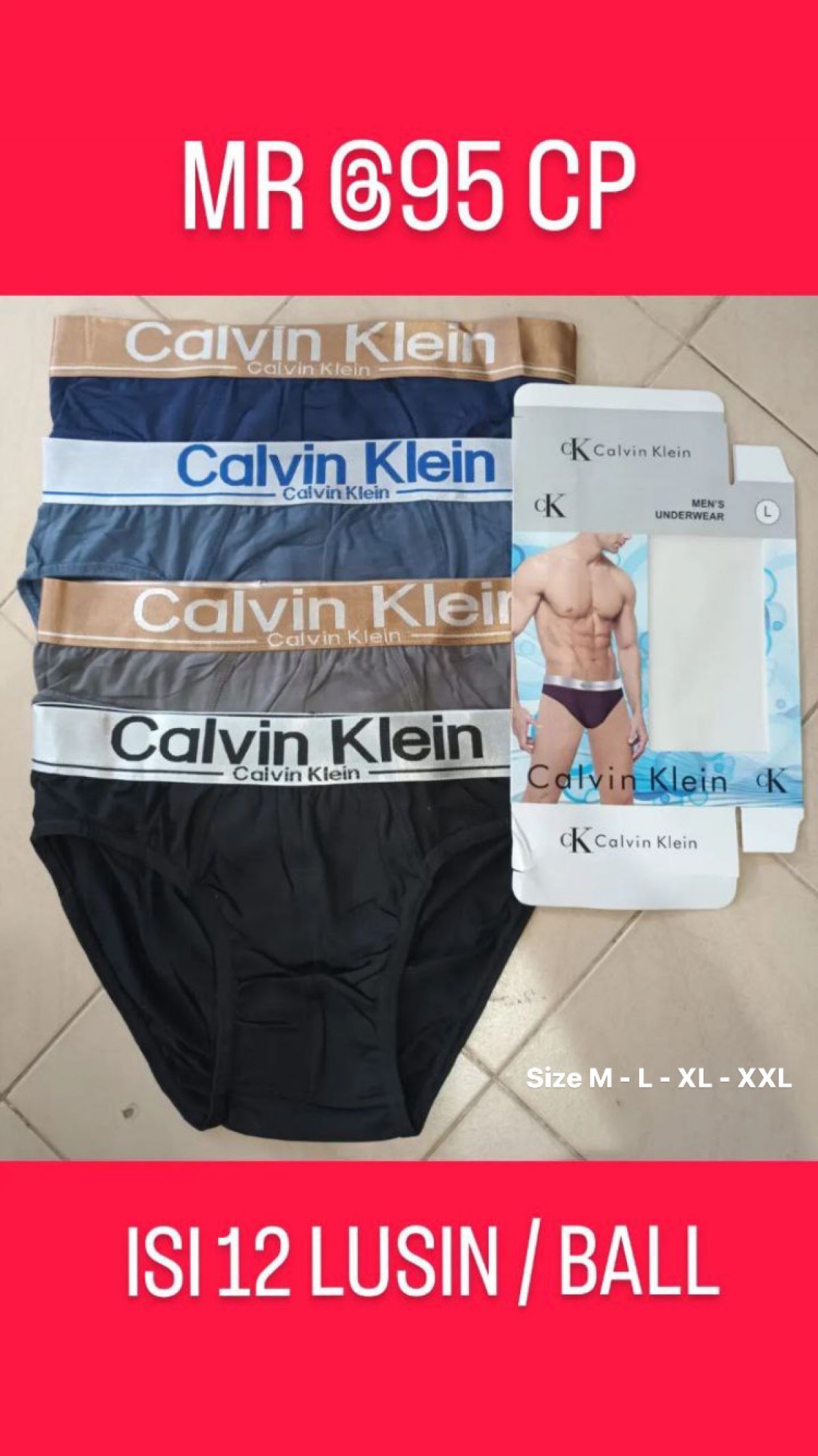 CELANA DALAM MR @95 CP SIZE M - L - XL - XXL ISI 12 LUSIN