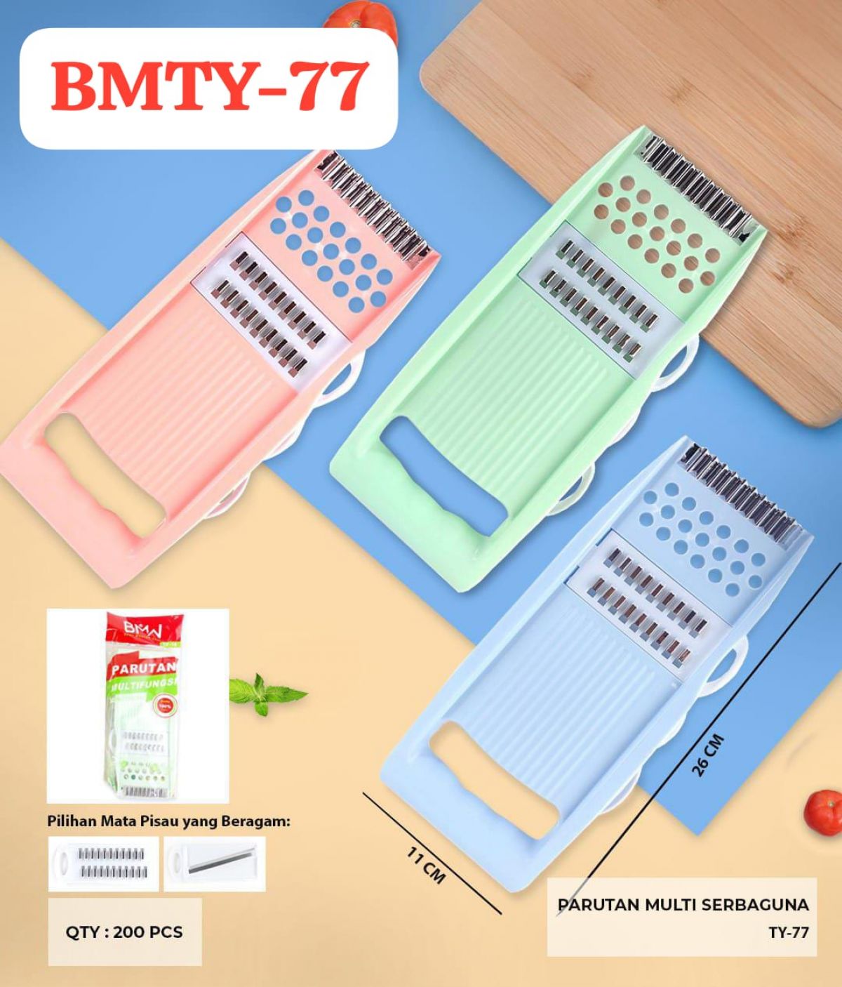 PARUTAN SERBAGUNA BMTY-77 SIZE 26CM * 11CM ISI 200 PCS
