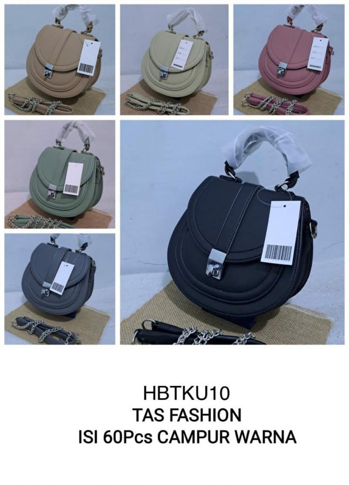 TAS FASHION HBTKU10 SIZE 20CM * 14CM * 15CM ISI 60 PCS ( CAMPUR WARNA )