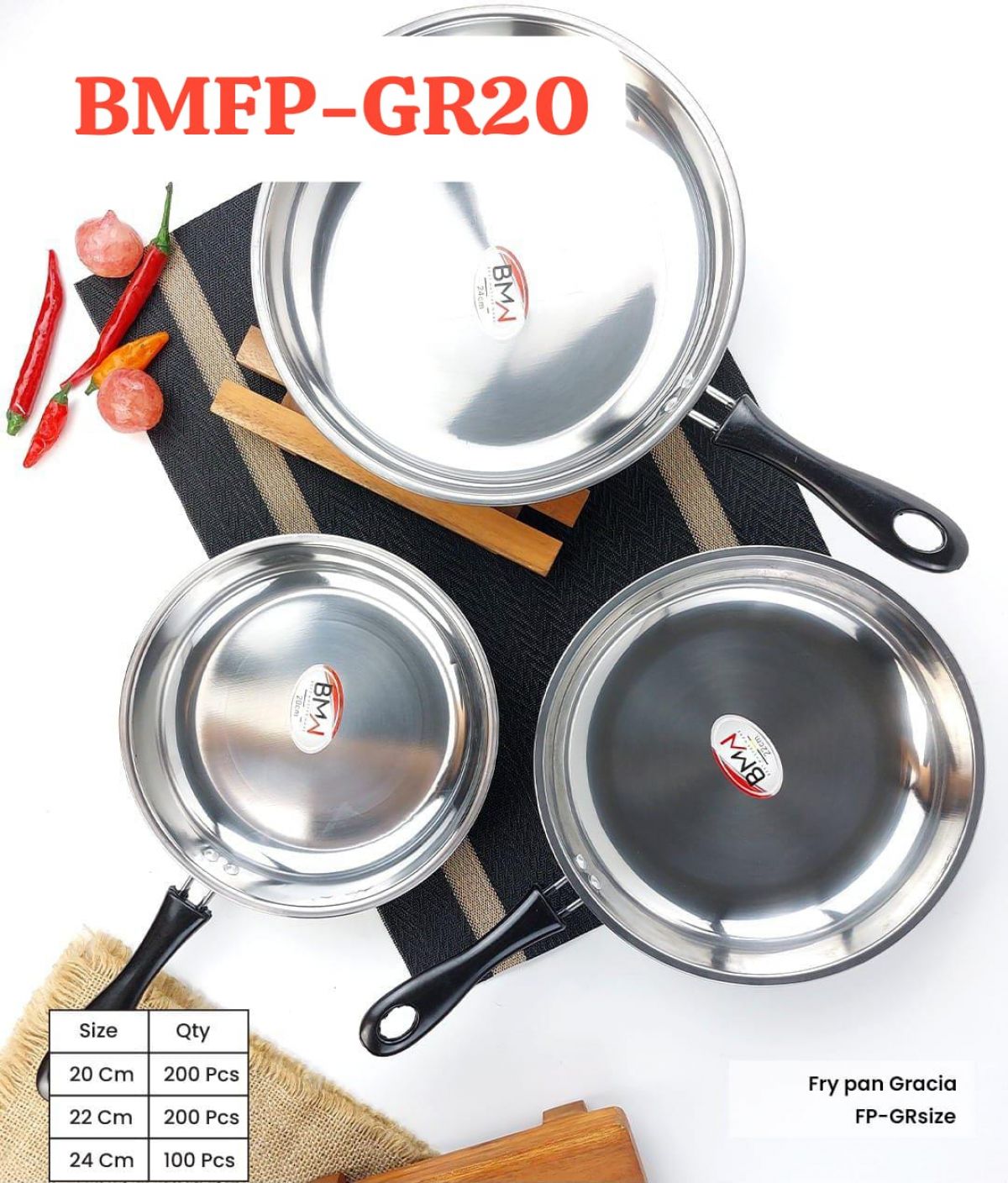 FRY PAN GRACIA BMFP-GR20 SIZE 20 CM ISI 200 PCS