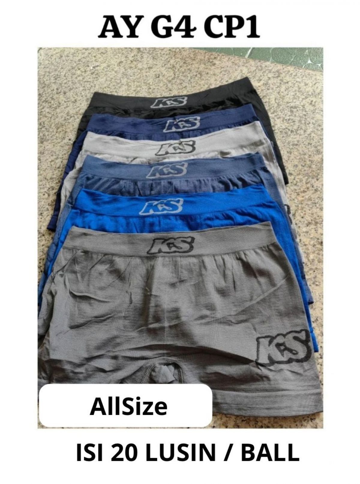 BOXER AY G4 CP1 BAHAN RAJUT ALLSIZE ISI 20 LUSIN ( TANPA DUS )