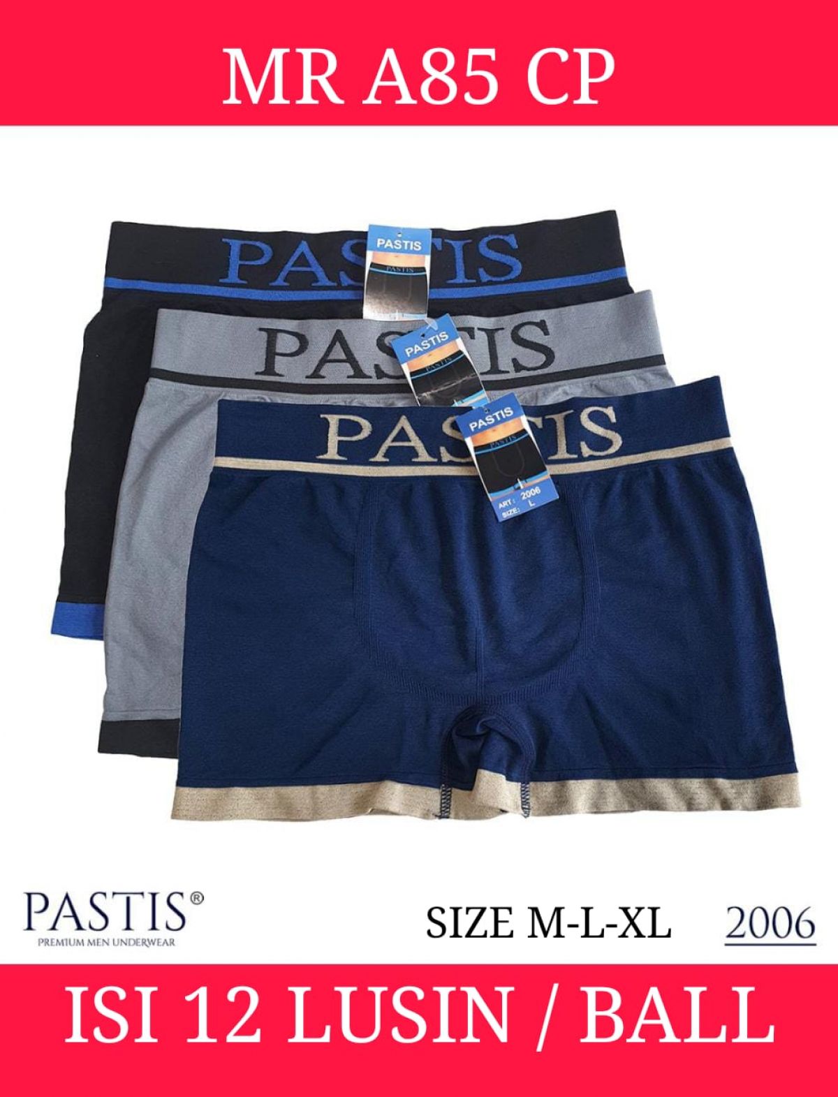 CELANA DALAM RAJUT MR A85 CP SIZE M-L-XL + DUS ISI 12 LUSIN