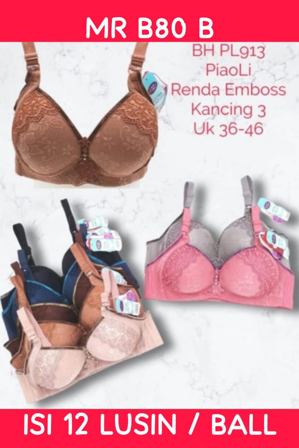 BH RENDA EMBOS MR B80 B SIZE 36 - 46 ISI 12 LUSIN