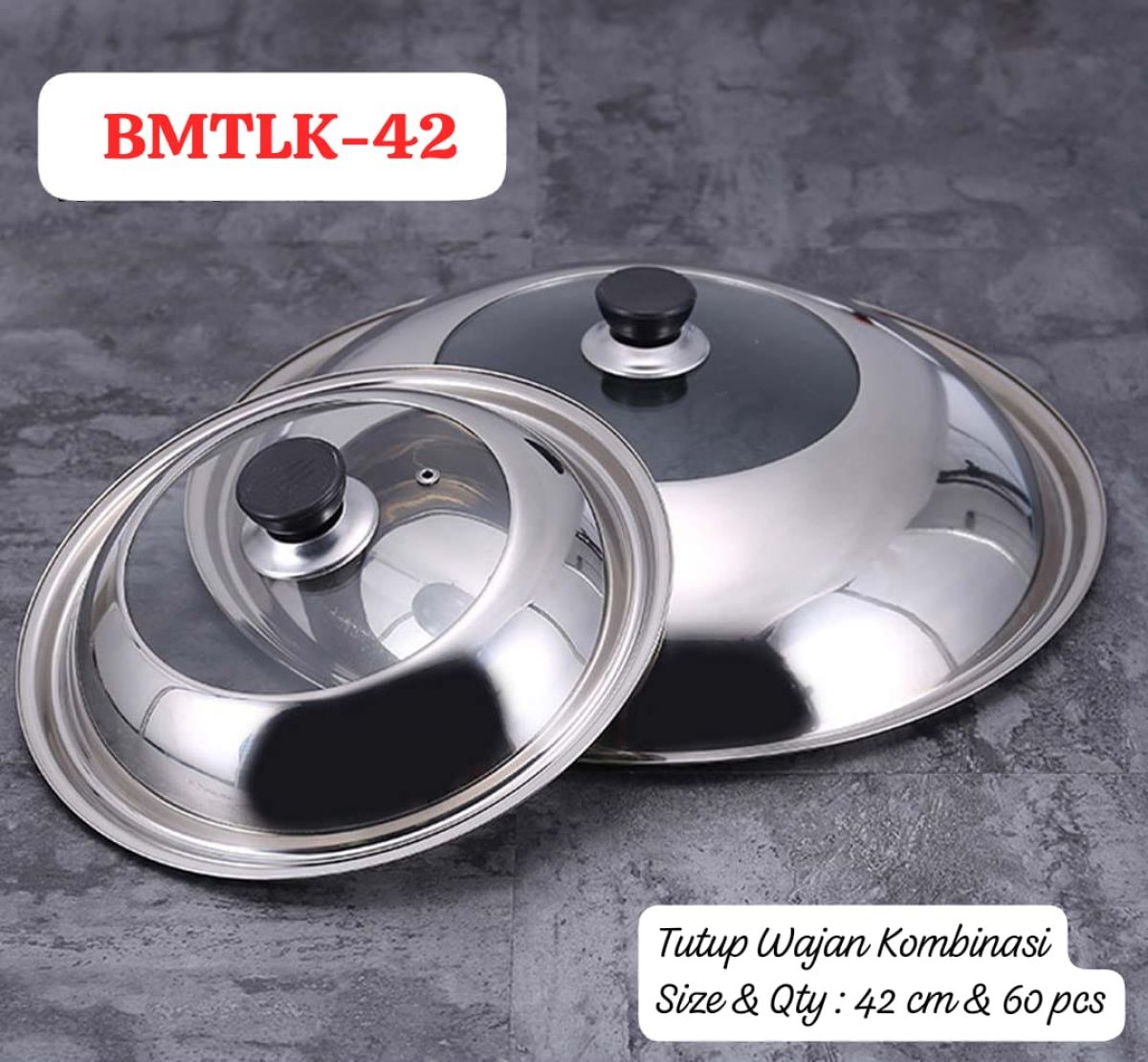 TUTUP WAJAN KOMBINASI BMTLK-42 SIZE 42 CM ISI 60 PCS