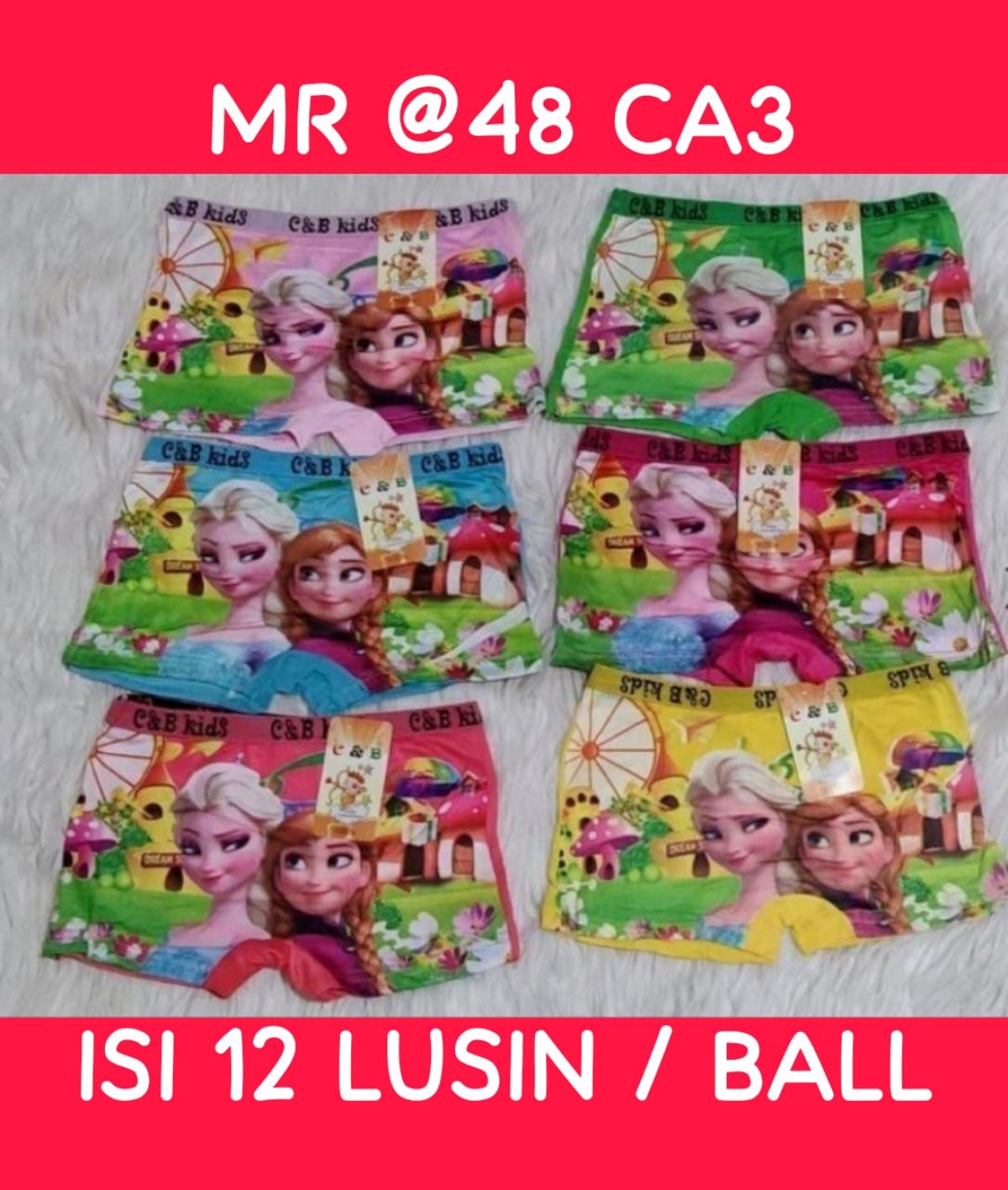 BOXER ANAK MR @48 CA3 SIZE M , L , XL ISI 12 LUSIN